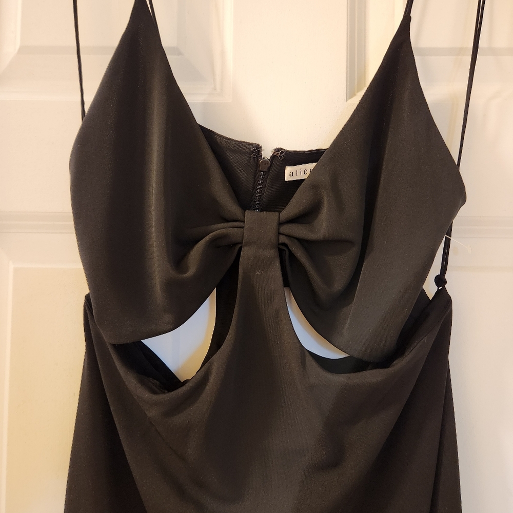 ALICE + OLIVIA Havana Cutout Cady Mini Dress in Black Size 12 $289 - Picture 5 of 8